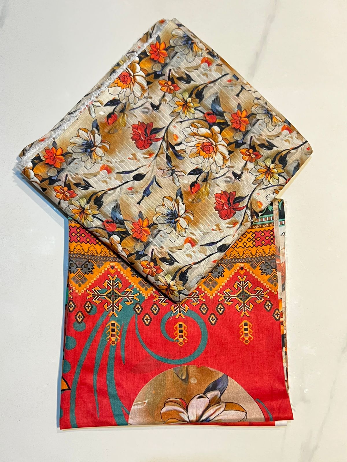 V2301 – 3 Piece Printed Unstitched Suit | Shirt Trouser All Over Bana Dora (Doria Lawn) & Dupatta (Voil Lawn)