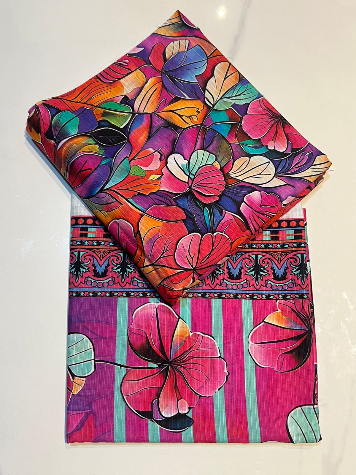 V3301 – 3 Piece Printed Unstitched Suit | Shirt Trouser All Over Bana Dora (Doria Lawn) & Dupatta (Doria Lawn)