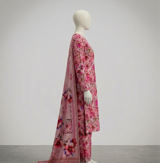 V3307 – 3 Piece Printed Unstitched Suit | Shirt Trouser All Over Bana Dora (Doria Lawn) & Dupatta (Doria Lawn)