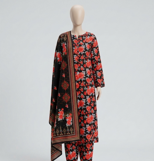 V3313 – 3 Piece Printed Unstitched Suit | Shirt Trouser All Over Bana Dora (Doria Lawn) & Dupatta (Doria Lawn)