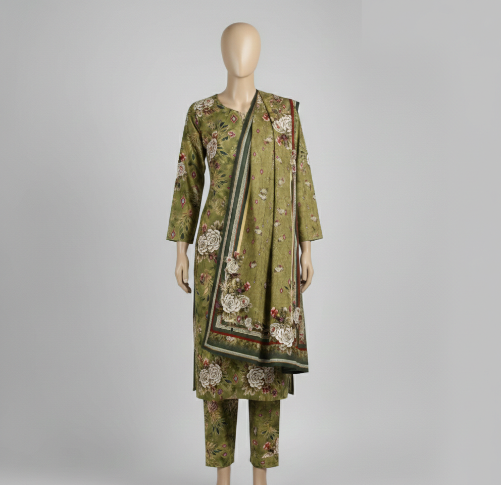 V2315 – 3 Piece Printed Unstitched Suit | Shirt Trouser All Over Bana Dora (Doria Lawn) & Dupatta (Voil Lawn)