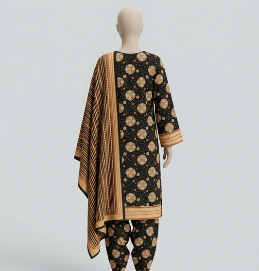 V3305 – 3 Piece Printed Unstitched Suit | Shirt Trouser All Over Bana Dora (Doria Lawn) & Dupatta (Doria Lawn)
