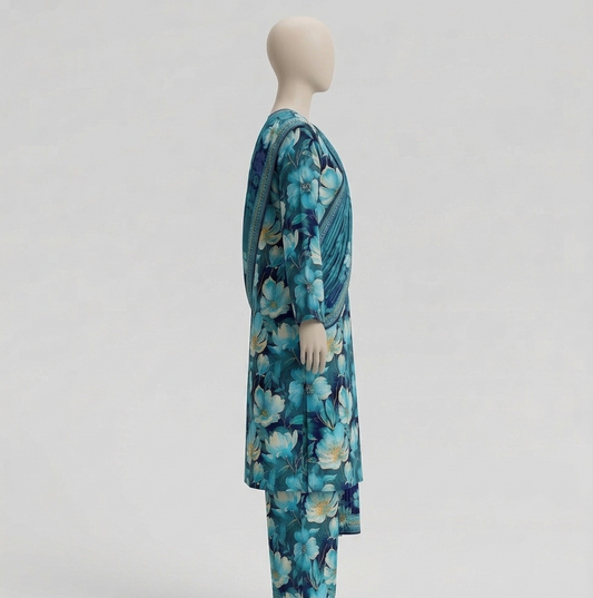 V3304 – 3 Piece Printed Unstitched Suit | Shirt Trouser All Over Bana Dora (Doria Lawn) & Dupatta (Doria Lawn)