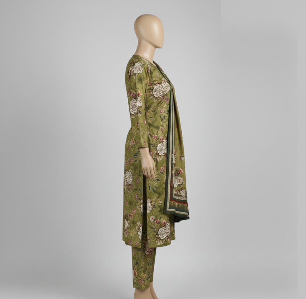 V2315 – 3 Piece Printed Unstitched Suit | Shirt Trouser All Over Bana Dora (Doria Lawn) & Dupatta (Voil Lawn)