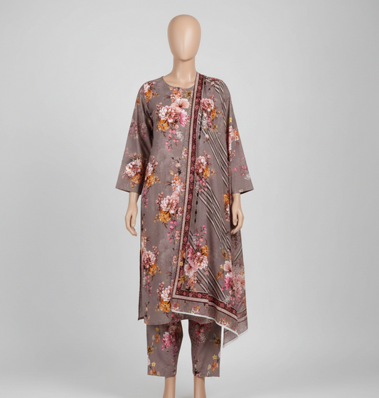 V2306 – 3 Piece Printed Unstitched Suit | Shirt Trouser All Over Bana Dora (Doria Lawn) & Dupatta (Voil Lawn)
