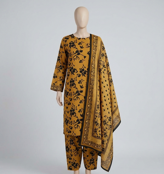 V3302 – 3 Piece Printed Unstitched Suit | Shirt Trouser All Over Bana Dora (Doria Lawn) & Dupatta (Doria Lawn)