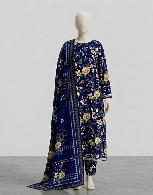 V3314 – 3 Piece Printed Unstitched Suit | Shirt Trouser All Over Bana Dora (Doria Lawn) & Dupatta (Doria Lawn)