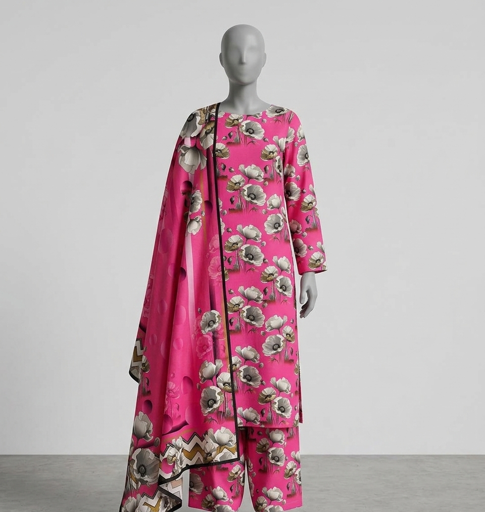 V3309 – 3 Piece Printed Unstitched Suit | Shirt Trouser All Over Bana Dora (Doria Lawn) & Dupatta (Doria Lawn)