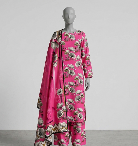 V3309 – 3 Piece Printed Unstitched Suit | Shirt Trouser All Over Bana Dora (Doria Lawn) & Dupatta (Doria Lawn)