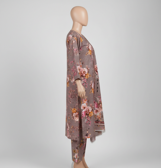 V2306 – 3 Piece Printed Unstitched Suit | Shirt Trouser All Over Bana Dora (Doria Lawn) & Dupatta (Voil Lawn)