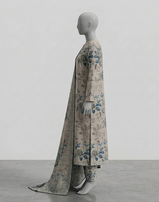 V3308 – 3 Piece Printed Unstitched Suit | Shirt Trouser All Over Bana Dora (Doria Lawn) & Dupatta (Doria Lawn)