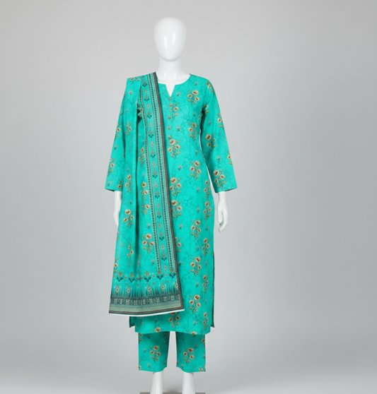 V2314 – 3 Piece Printed Unstitched Suit | Shirt Trouser All Over Bana Dora (Doria Lawn) & Dupatta (Voil Lawn)