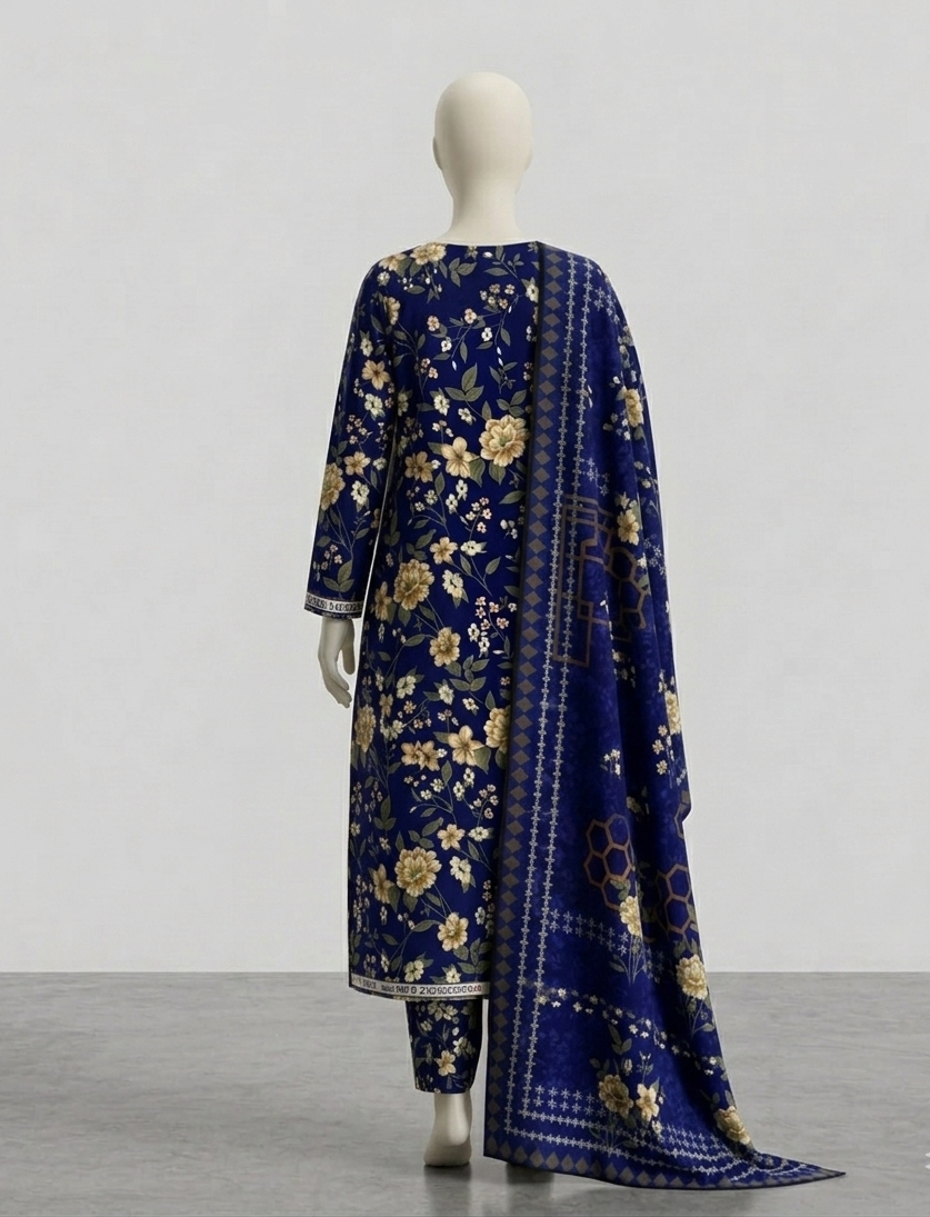 V3314 – 3 Piece Printed Unstitched Suit | Shirt Trouser All Over Bana Dora (Doria Lawn) & Dupatta (Doria Lawn)