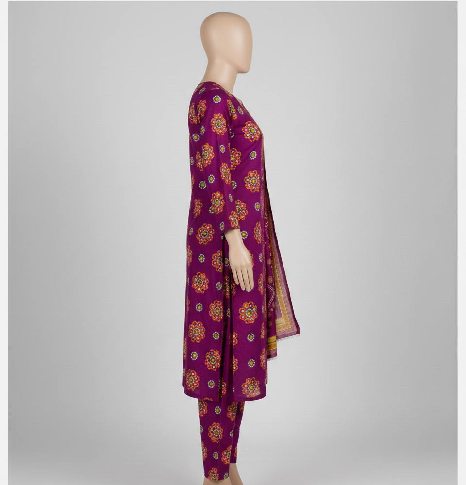 V2312 – 3 Piece Printed Unstitched Suit | Shirt Trouser All Over Bana Dora (Doria Lawn) & Dupatta (Voil Lawn)