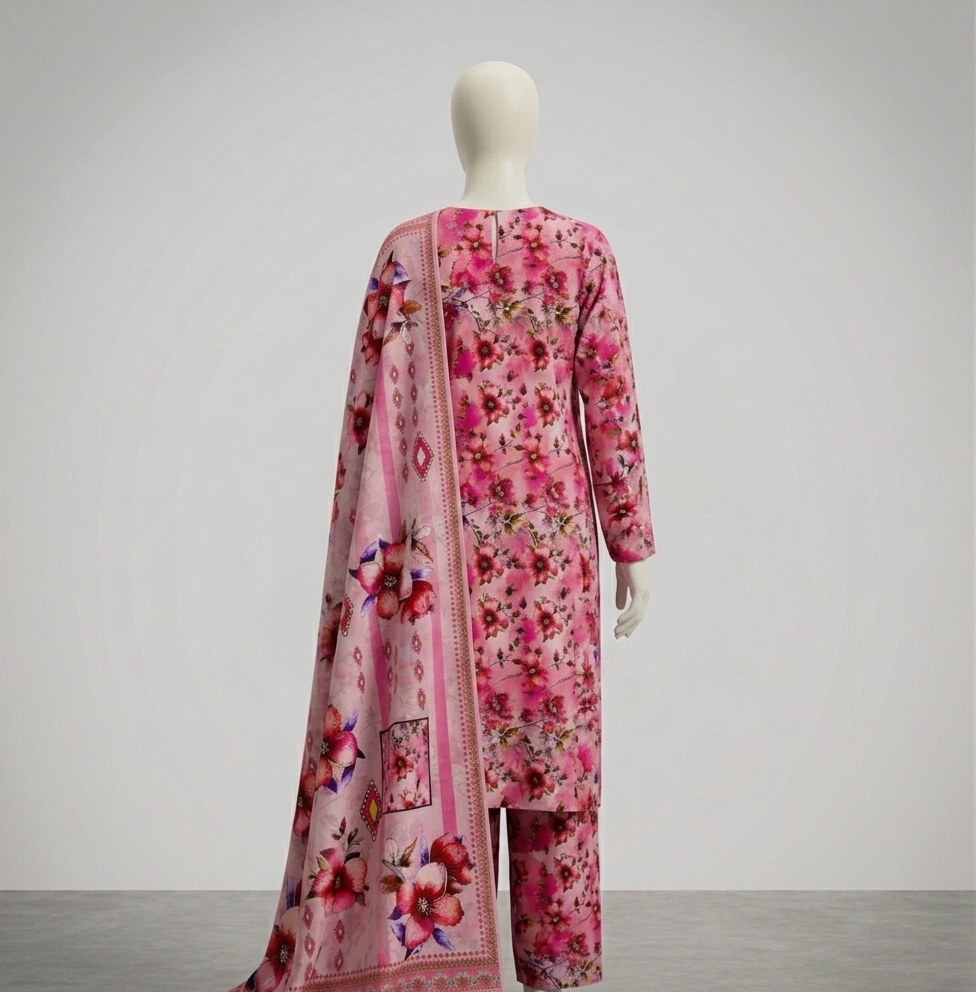 V3307 – 3 Piece Printed Unstitched Suit | Shirt Trouser All Over Bana Dora (Doria Lawn) & Dupatta (Doria Lawn)