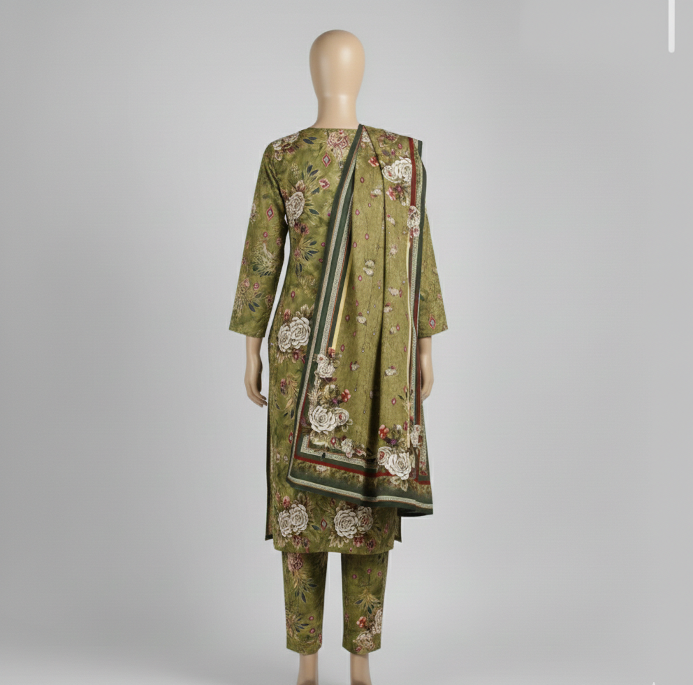 V2315 – 3 Piece Printed Unstitched Suit | Shirt Trouser All Over Bana Dora (Doria Lawn) & Dupatta (Voil Lawn)