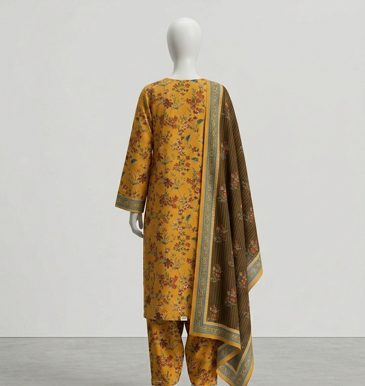 V3303 – 3 Piece Printed Unstitched Suit | Shirt Trouser All Over Bana Dora (Doria Lawn) & Dupatta (Doria Lawn)