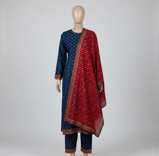 V2311 – 3 Piece Printed Unstitched Suit | Shirt Trouser All Over Bana Dora (Doria Lawn) & Dupatta (Voil Lawn)