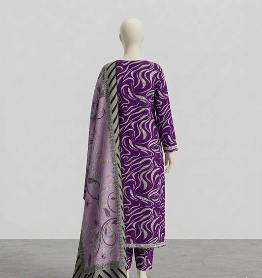 V3310 – 3 Piece Printed Unstitched Suit | Shirt Trouser All Over Bana Dora (Doria Lawn) & Dupatta (Doria Lawn)