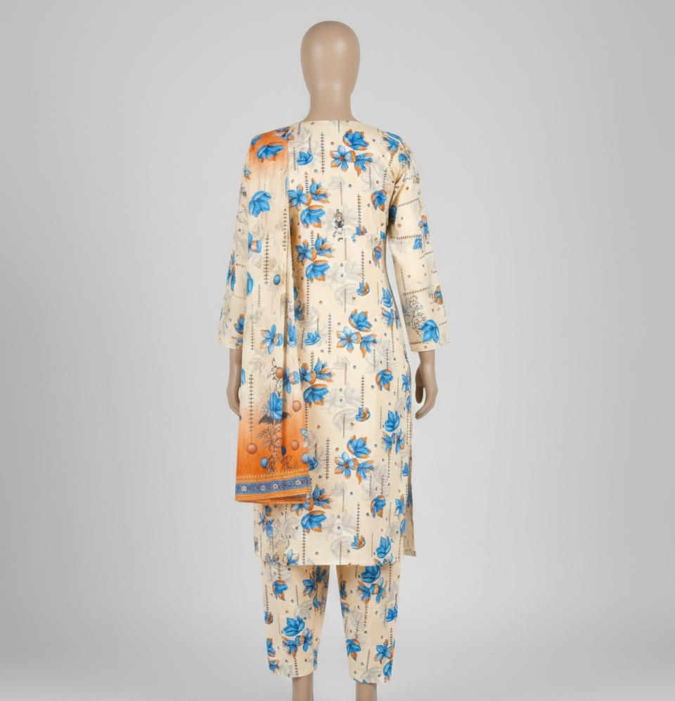 V2310 – 3 Piece Printed Unstitched Suit | Shirt Trouser All Over Bana Dora (Doria Lawn) & Dupatta (Voil Lawn)