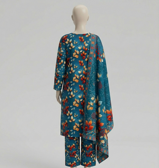 V3312 – 3 Piece Printed Unstitched Suit | Shirt Trouser All Over Bana Dora (Doria Lawn) & Dupatta (Doria Lawn)