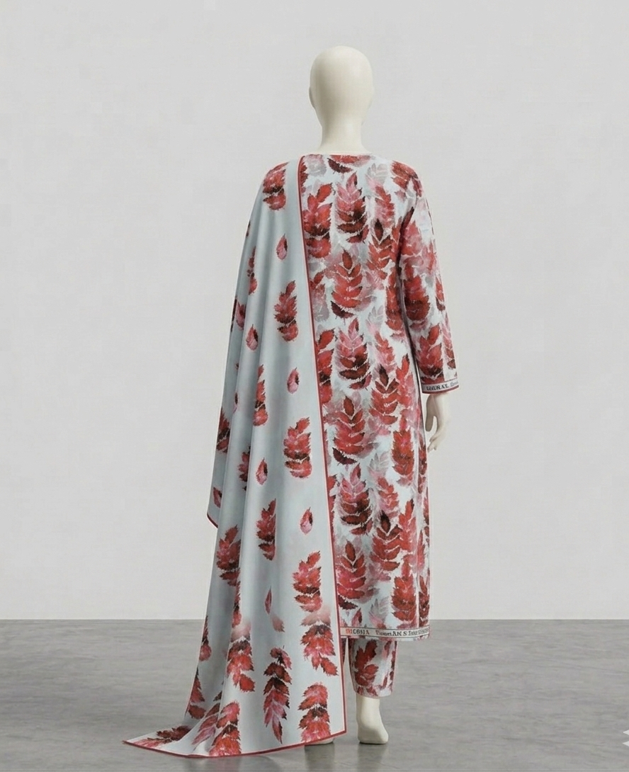 V3306 – 3 Piece Printed Unstitched Suit | Shirt Trouser All Over Bana Dora (Doria Lawn) & Dupatta (Doria Lawn)