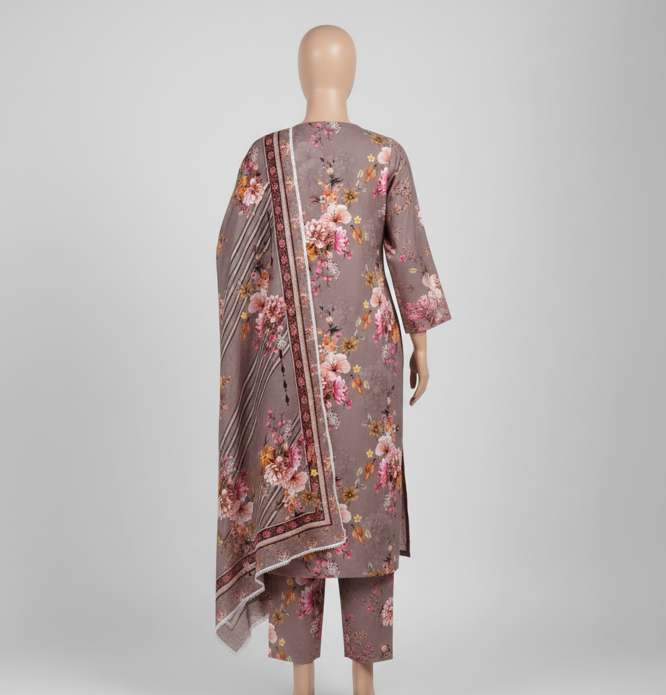 V2306 – 3 Piece Printed Unstitched Suit | Shirt Trouser All Over Bana Dora (Doria Lawn) & Dupatta (Voil Lawn)