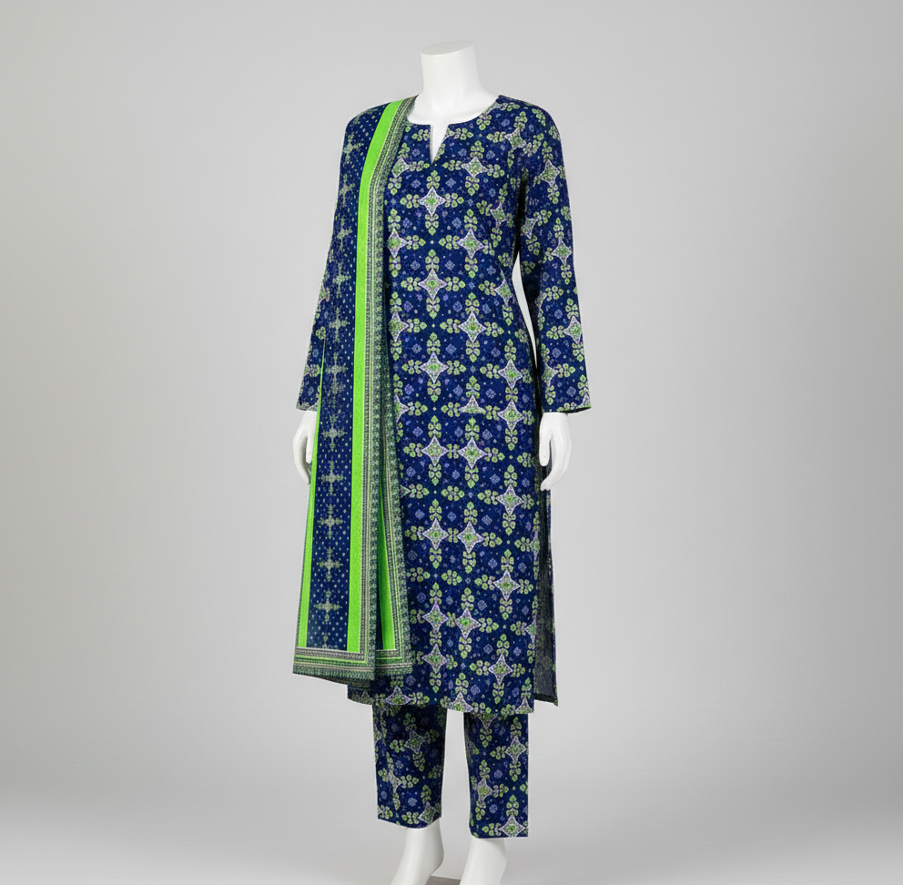 V2307 – 3 Piece Printed Unstitched Suit | Shirt Trouser All Over Bana Dora (Doria Lawn) & Dupatta (Voil Lawn)