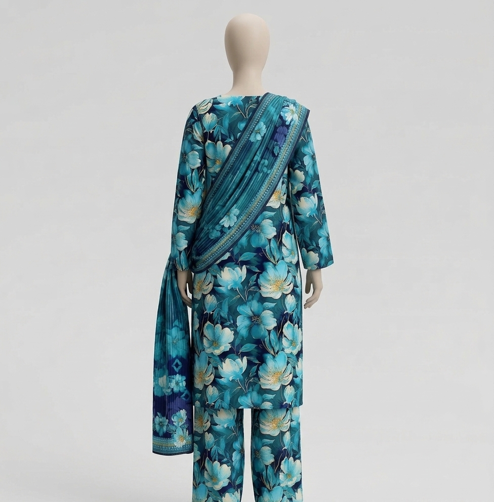 V3304 – 3 Piece Printed Unstitched Suit | Shirt Trouser All Over Bana Dora (Doria Lawn) & Dupatta (Doria Lawn)