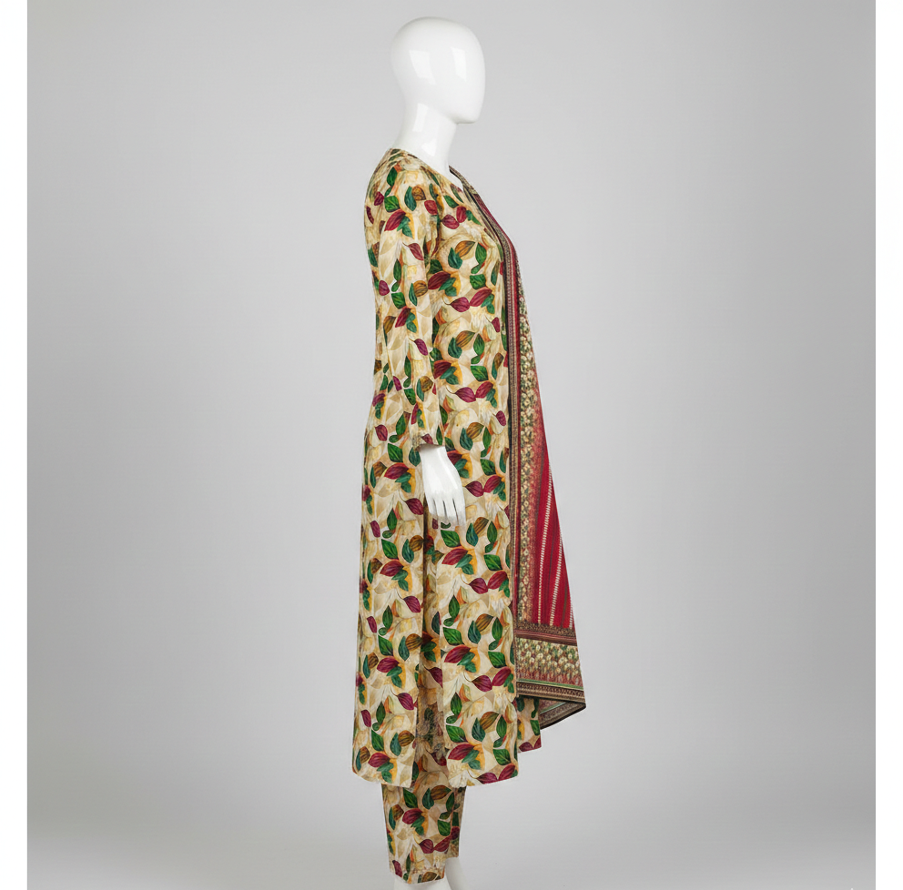 V2309 – 3 Piece Printed Unstitched Suit | Shirt Trouser All Over Bana Dora (Doria Lawn) & Dupatta (Voil Lawn)