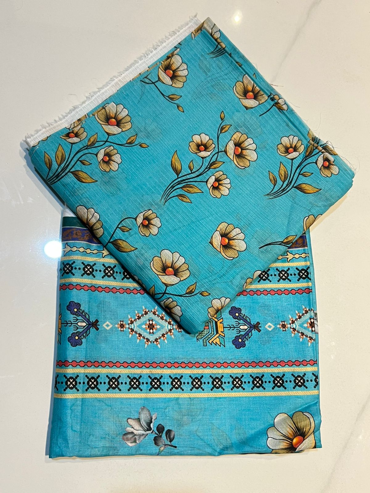 V2314 – 3 Piece Printed Unstitched Suit | Shirt Trouser All Over Bana Dora (Doria Lawn) & Dupatta (Voil Lawn)